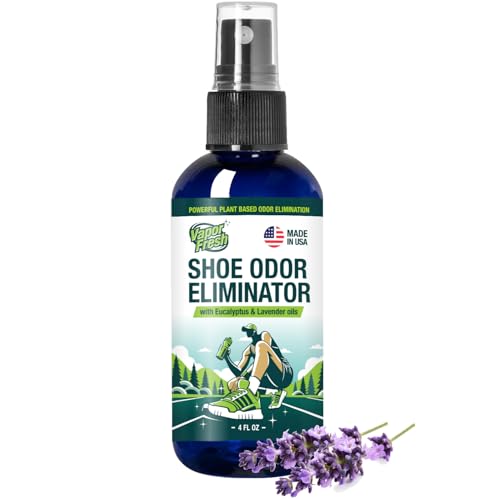 Vapor Fresh Shoe Deodorizer Spray, 4oz (Eucalyptus Lavender) - For Boots, Sneakers, Cleats, Sandals and More - Powerful Shoe Odor Eliminator With Essential Oils (1-pack)