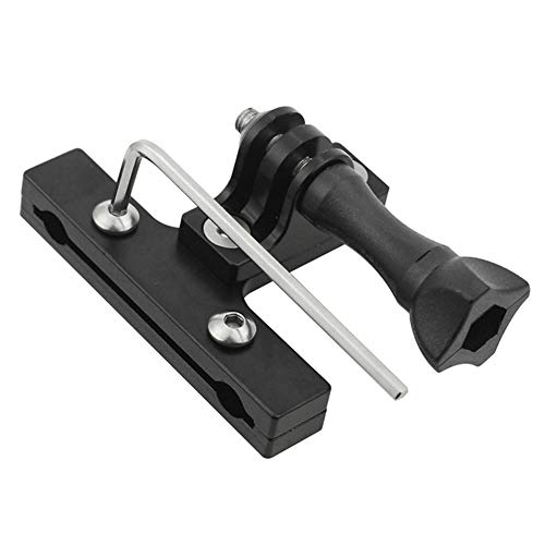 FHYT Soporte Gopro Bicicleta, Montaje de Camara de Carril de Sillin de Bicicleta Bici de Aluminio para GoPro Hero 8/7 / 6/5/ 4/3 / Hero Session, Negro