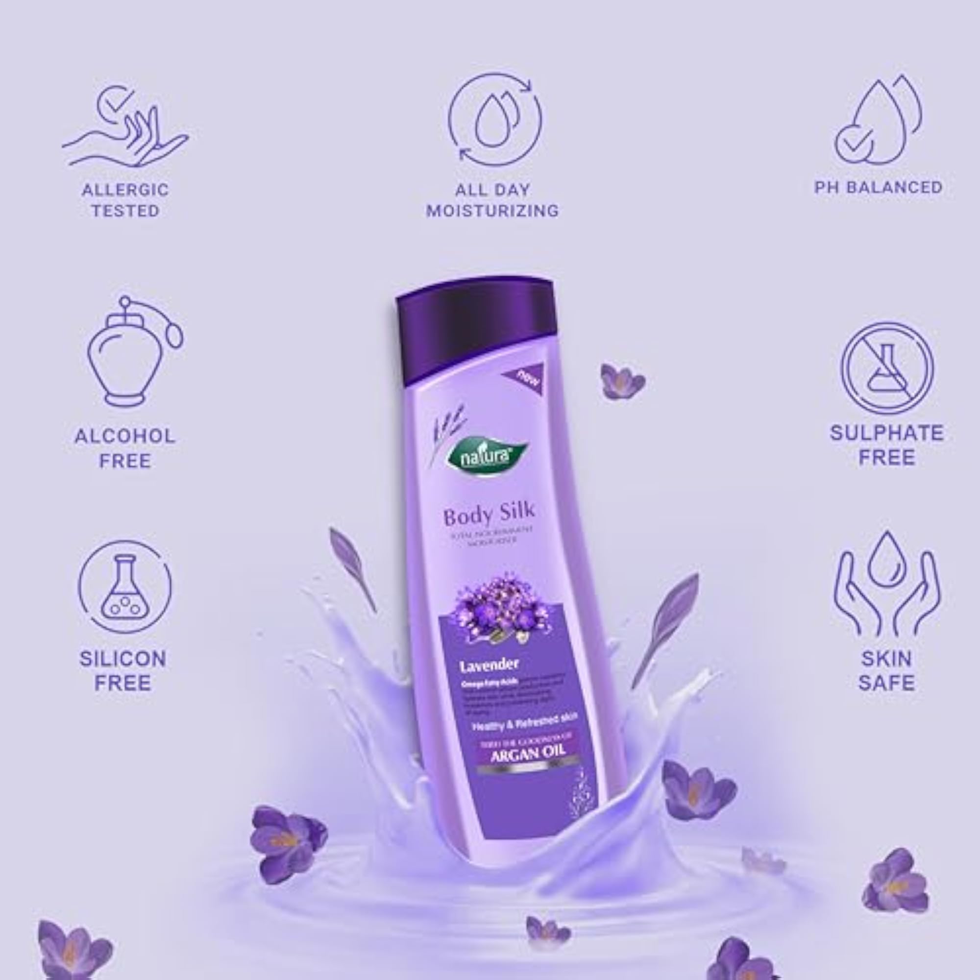 Body Silk Lavender Lotion with Argan Oil, 200ml