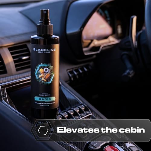 Image of Blackline Car Care - Wild Cherry Car Air Freshener Spray, Premium Odor Eliminator for Cars, Trucks, RVs, SUV, or Home Use - 8 fl OZ - Air Freshener - Wild Cherry Spray