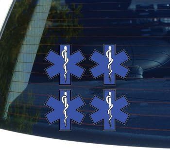 PT INDOPEMA Car Sticker/Bumper/Decal STAR OF LIFE 4 SHEET - EMT - Bumper - for Laptop/Window/Truck/Tuning/motorcycle