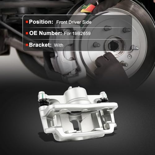 Image of cciyu Front Left Brake Caliper Assembly w /Bracket 19B2659 For Acura For EL 1.7L 2001-2005,For Honda For Civic 1.7L 2001-2005