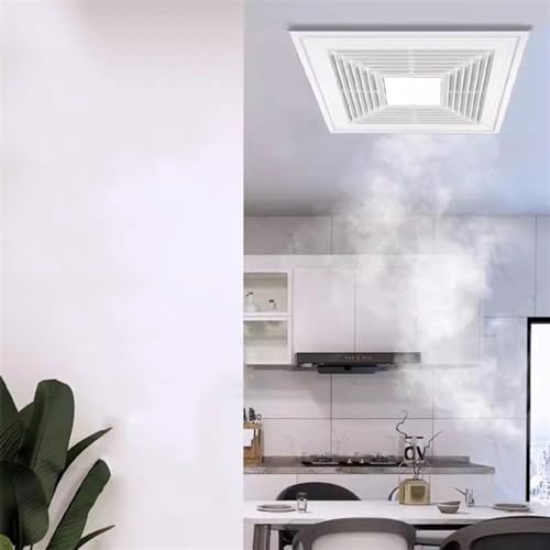 Ventilador extractor de grasa para cocina Ventilador extractor de baño 60W Ventilador silencioso integrado de techo 30 x 30 cm para baño miniatura 5