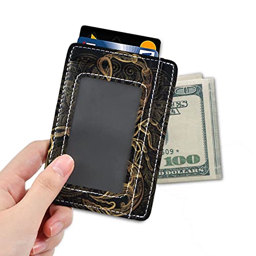 OTVEE Scorpion Tattoo Slim Minimalist Wallet Rfid Blocking Card Wallets PU Leather Front Pocket Wallets4