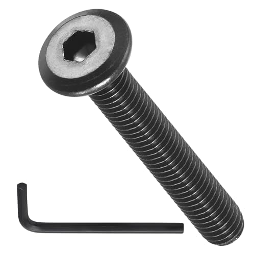 Image of METALLIXITY Flat Head Hex Socket Cap Screws Bolts(M6-1x40) 20Pcs, with Wrench Steel Hex Socket Furniture Bolts Screws - for Furniture Woodworking Project, Black Tone