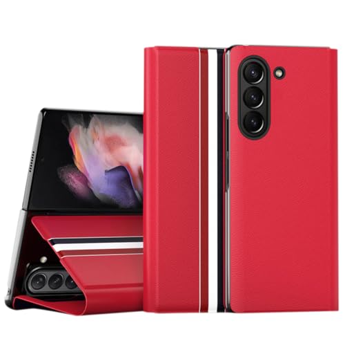 Coque Samsung Galaxy Z Fold5 en cuir avec porte-cartes et béquille