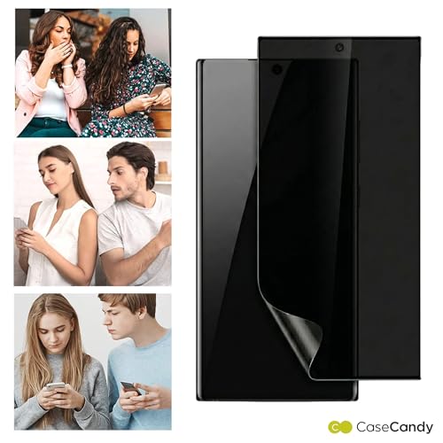 Image of Casecandy silicone - Pack of 2 Privacy Screen Protector for Samsung S24 Ultra | Privacy (Anti Spy) Screen Protector Guard for Galaxy S24 Ultra - Fingerprint Working /HD