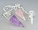 Produktbild Panotophia 3er Pendel Set facettiert ca. 4 cm Amethyst, Rosenquarz, Bergkristall Messung feiner Energien Radiästhesie, Orakel, Hellsehen