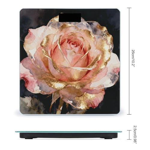 Báscula Digital de Baño Rosa Dorado con Pantalla LCD miniatura 2