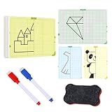 Jeu Éducatif de Symétrie à Dessiner - Kit Complet avec 20 Cartes à Redessiner, 2 Marqueurs Effaçables et 1 Effaceur - Apprentissage du Dessin Symétrique pour la Maternelle et la Maison