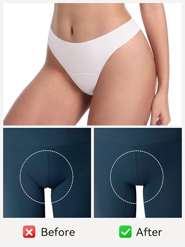 Image of LUCKMEEY Cotton Thongs for Women Seamless Thongs for Women No Show Thong Panty Liners Workout G-String Thongs Underwear