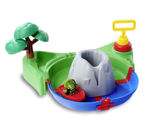 AquaPlay Sploshy Volcano Badewannenspielzeug mit Schaummaschine - Wasserspielzeug für Kinder ab 1,5 Jahre - Spielzeug-Wasserbahn mit Schaumlava, See & Boot inkl. Saugnäpfe für Badewanne & Co.