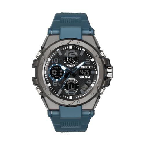 Image of RUSTET Analogue - Digital Men's Watch (Black Colored Strap - 2145)