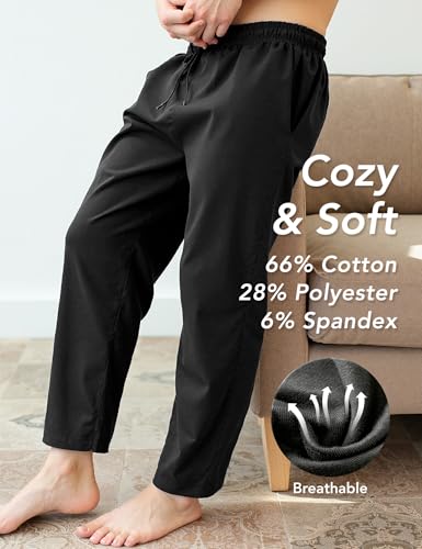 HOFISH Mens Pajama Pants Casual Cotton Lounge Comfy Pajama Bottoms Home Sleepwear with Pockets2