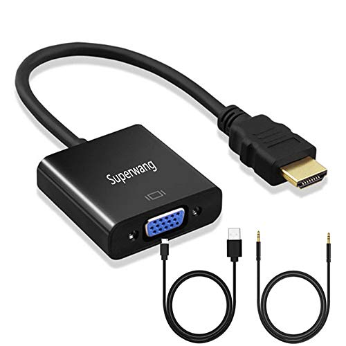 Superwang Mini DisplayPort Thunderbolt HDMI To VGA Hdmi Adapter, Matte black