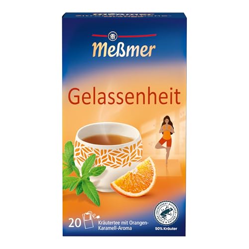 Meßmer GELASSENHEIT | Kräutermischung mit Zitronenverbene und Orangenblättern | 20 Teebeutel | Orangen-Karamell-Aroma
