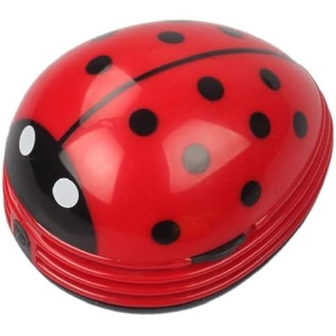 E ECSEM Mini Portable Handheld Cordless Tabletop Crumb Sweeper Desktop Dust Vacuum Cleaner Cute Cartoon Battery Operated Cover