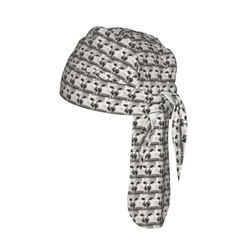 Gorra de ciclismo elástica con estampado de vaca en blanco y negro, de secado rápido, absorbe la humedad, transpirable, elástica para deportes