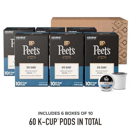 Image of Peet's Coffee Coffee Pods, Medium Roast, Big Bang, 60 K Cups