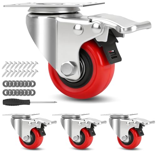 TABKEER 2 Inch Swivel Caster Wheels with Brake
