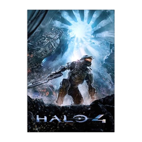 Displate Officiel Halo Game Métallique Fixation Magnétique Licence Officielle Image Affiche de Haute Qualité Halo Posters - Halo 4 Poster hauteur 45 cm...
