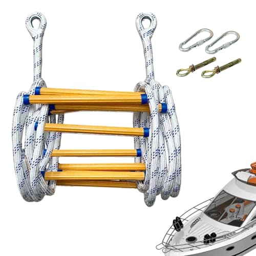 Échelle de sécurité difficilement inflammable avec 2 mousquetons, échelle de sécurité de 300 cm, échelle de sauvetage de balcon, échelle de secours réutilisable, compacte et portable, capacité de