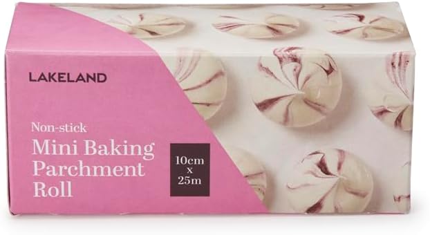 Lakeland Mini Baking Parchment Roll 10cm x 25 metre roll Oven Safe up to 220° Cut to fit Narrow roll