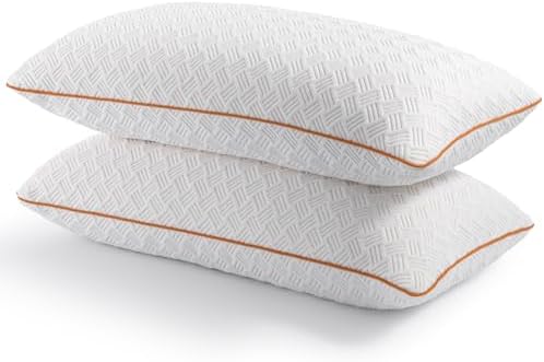 King Size Memory Foam Bamboo Pillow - Shredded Foam With Hypoallergenic Washable Cover