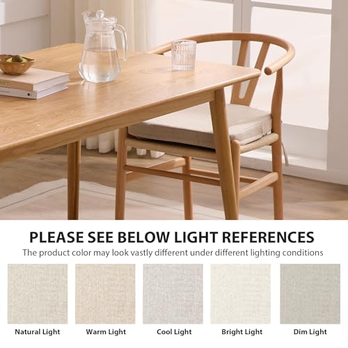 Chair Cushions for Dining Chairs, 2" Thick Seat Cushions for Kitchen Chairs, D-Shaped Chair Pads with Washable Cover, Ties and Non Slip Backing, 17'' x 16'', Set of 4, Beige