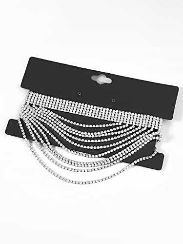 Image of Yellow Chimes Necklace for Women and Girls Fashion Choker Necklace for Women Western | Statement Rhinestone Choker Necklace| Birthday Gift for Girls & Women Anniversary Gift for Wife