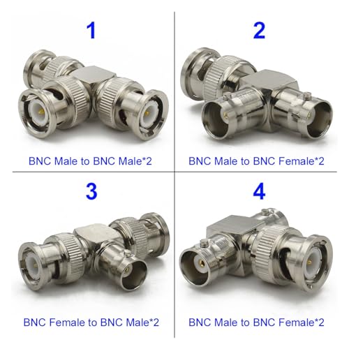 Conector BNC Q9 macho hembra divisor tipo T de 90 grados 2
