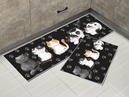 Hoimlm Kitchen Rug Set 2 Piece Non Slip and Anti Fatigue Kitchen Mat, Washable Mats and Rugs for kitchen,Hallway Runner Set - Image 2