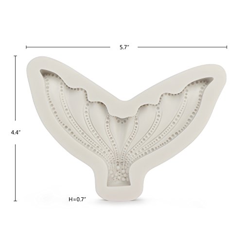 Large Mermaid Tail Mold, Beasea Silicone 3D Fondant Mermaid Tail Mold Candy Mold For Chocolate Sugar Clay Cake Decoration Grey Color #TOP1
