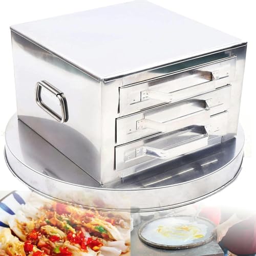 Máquina de vapor de fideos de arroz de acero inoxidable de 3 capas | Utensilios de cocina china para rollos de fideos de arroz perfectos | Eficiente y fácil de usar