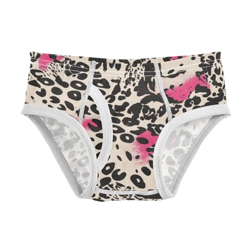 KLL Leopard Pattern Pink Black Boys Toddler Comfort Underwear Cute Children Panties