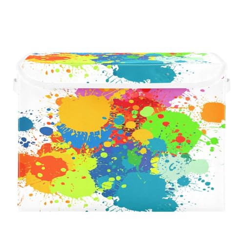 xigua Colored Lacquer Painting Foldable Storage Boxes with Lids,Collapsible Sturdy Clothes Toy Storage Organizer for Playroom, Bedroom, Nursery284