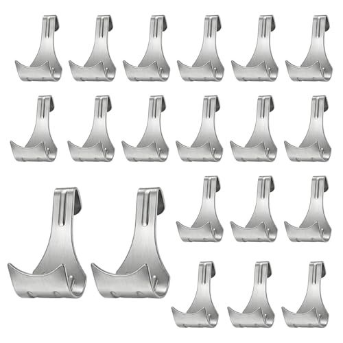 20PCS Picture Rail Hooks Silver Picture Rail Hooks Heavy Duty Picture Molding Hangers for Hanging Photo Frames Art Exhibition Gallery Pictures Billboards and Keys Holder (Silver)