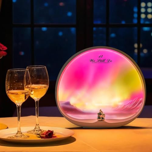 Image of NYRWANA Table Lamp | USB Powered | Home Decor, Lamp, Lamps for Bedroom and Living Room, Magical Aurora Lighting Effect, 3 Colour Touch Control, Plug and Play Design (White)