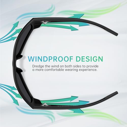 STGATN Sportbrille-Polarisierte Sonnenbrille Herren-Fahrradbrille-übergroße Wrap Around Sunglasses men, UV400 Schutz, ideal zum Autofahren, Radfahren, Laufen und Outdoor