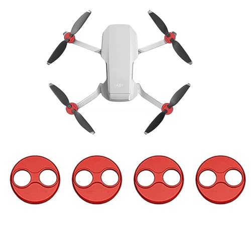 CERFFOOL 4 Pack Motor Protection Caps for DJI Mini 4 Pro/Mini 3 Pro/Mini 3/SE/1 Aluminum Alloy Waterproof Motor Cover Anti-Scratch Dust Protection Cover (Red)