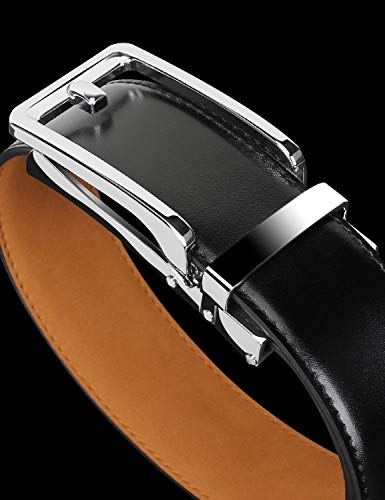 Demon&Hunter ABL Series Men's Adjustable Belt Comfort with Slide Buckle black beltswork leather Belt P020612