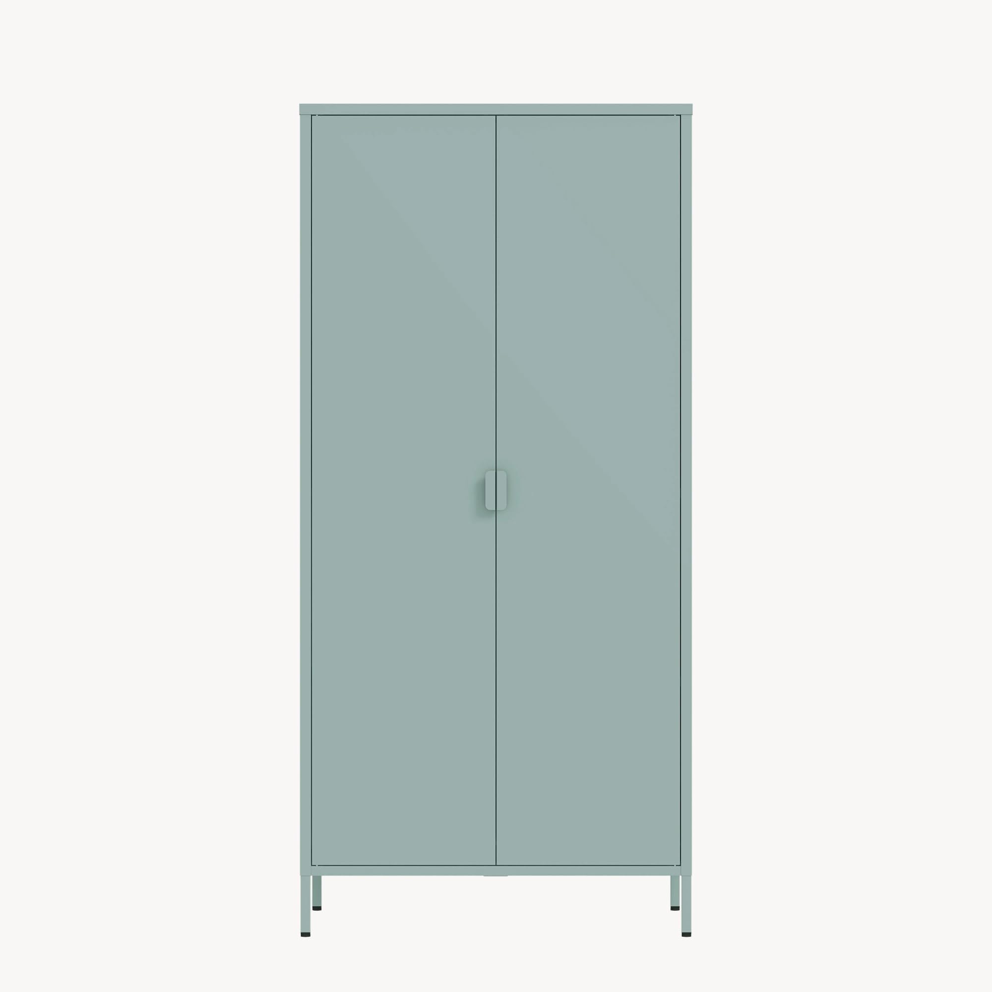 [en.casa] Szafa na ubrania Esteli szafa garderobiana z 2 drzwiami, 170 x 80 x 45 cm, szafa do sypialni, 2 drążki na ubrania, 4 półki z regulacją wysokości, kolor miętowo-zielony