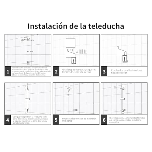 Miniatura 7 de Morado Barra De Ducha 70cm,Barra De Ducha Con Soporte De Alcachofa De Ducha 360 Giratoria Y Ajustable,Cromado