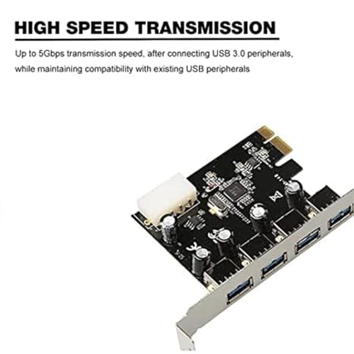 Image of BigPlayer 4-Port USB 3.0 PCI Express Card - SuperSpeed 5Gbps USB Expansion Adapter for Desktop PC - PCIe Interface Compatible with Windows 11 /10 /8 /7