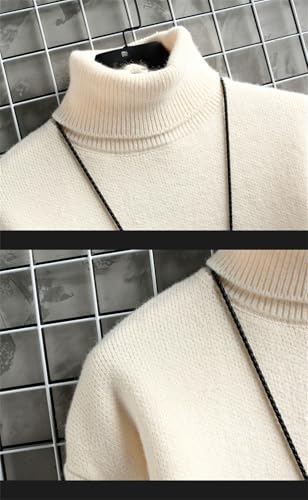Men's Solid Color Turtleneck Sweater Korean Style Pullover Long Sleeve Casual Comfortable Warm Knit Top2
