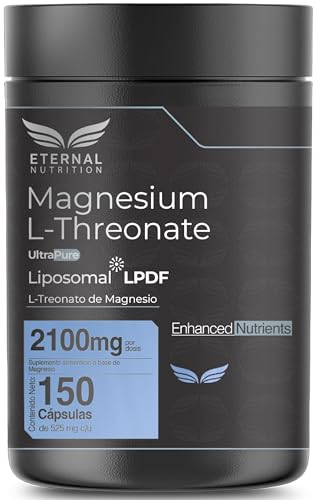 ETERNAL NUTRITION Ultra Pure L-Treonato de Magnesio Liposomal (150 Cápsulas) | Alta Biodisponibilidad | 37 Porciones · 2100 mg | Memoria, Concentración, Claridad Mental y Salud Cognitiva