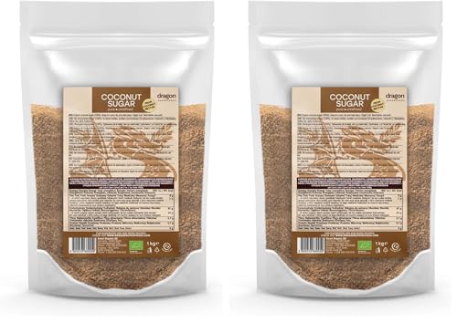 Dragon Superfoods Coconut Sugar - 100% Organic, Unrefined, Vegan and Gluten-Free - 1kg (Lot de 2)