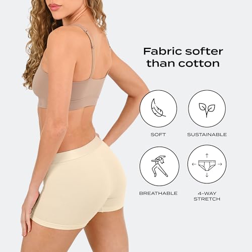 Image of Woxer Womens Boxer Briefs Underwear - Ultra Short Boyshorts Panties, Modal Fabric, Chafe-Free, Boxers for Sleep & Gym