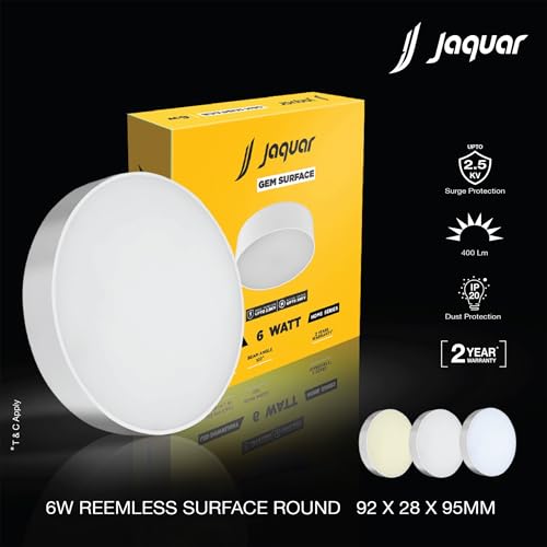 Image of Jaquar 6W Gem Trimless Round Surface Downlight Warm White Pack 6