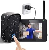 Kabellose Türklingel mit Kamera1080P Video,Kabellose Video Türklingel Kamera mit 4,3Zoll Bildschirm,IP65Wasserdicht VideoTürklingel,Außentürklingel,Zwei-Wege-Gespräch,Nachtsicht,VideoGegensprechanlage